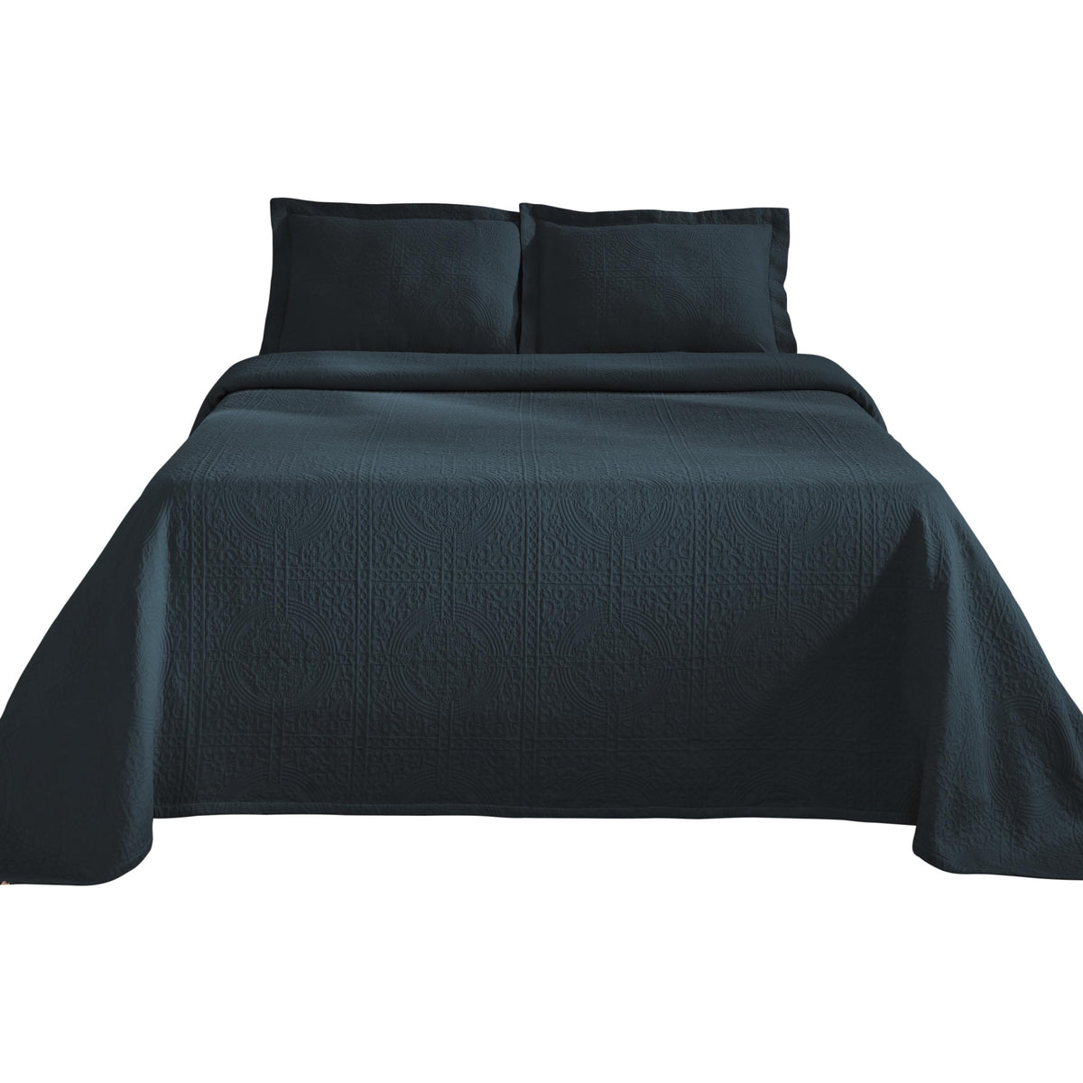 SUPERIOR Cotton Bedspread Jacquard Woven Matelasse Bedding, Full, Charcoal
