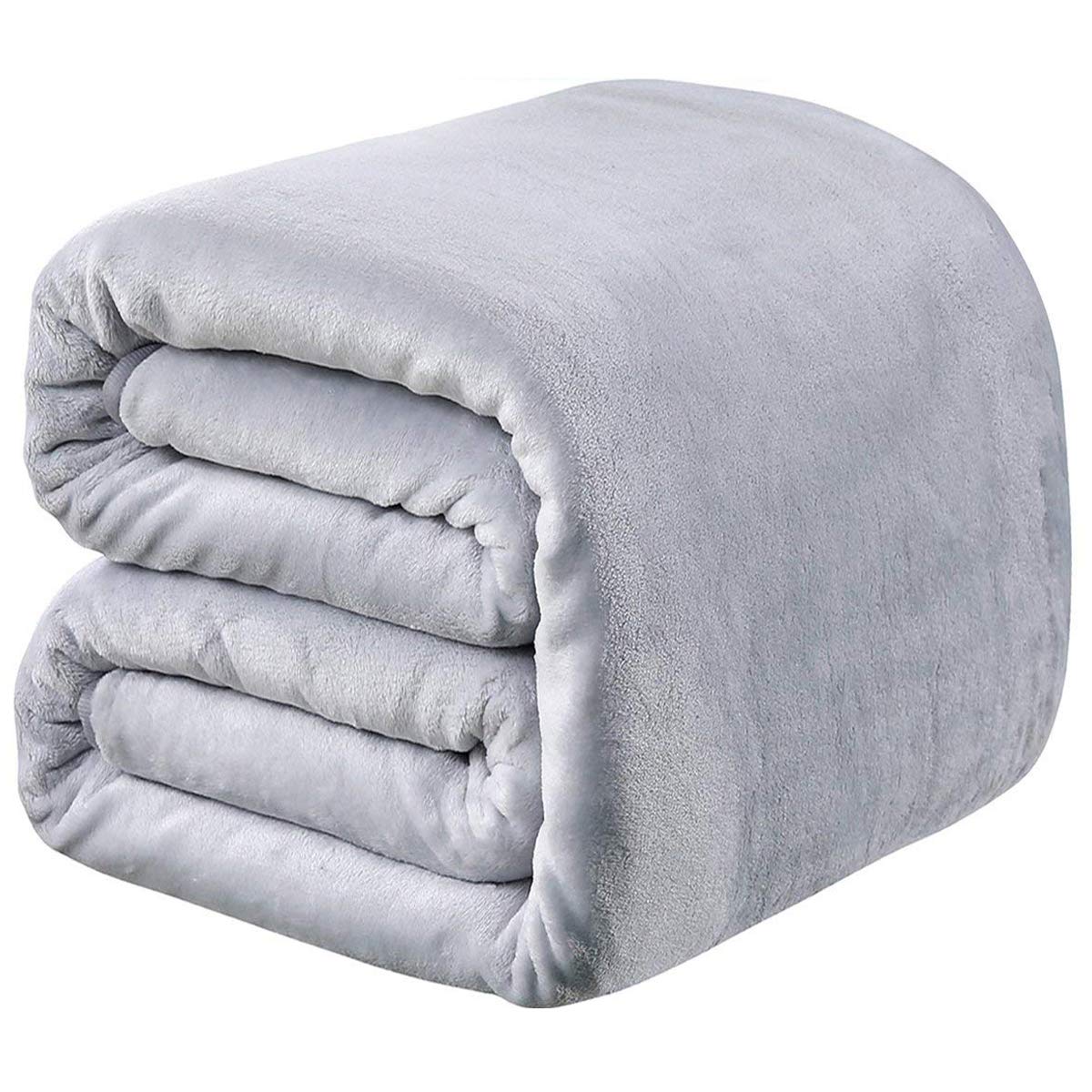 Fleece Blanket Queen Size for All Season 350GSM - Premium Lightweight Anti-Static Throw for Queen/Full Size Bed Extra Soft Brush Fabric Warm Sofa Thermal Blanket 90" x 90"(Dark Gray Queen)