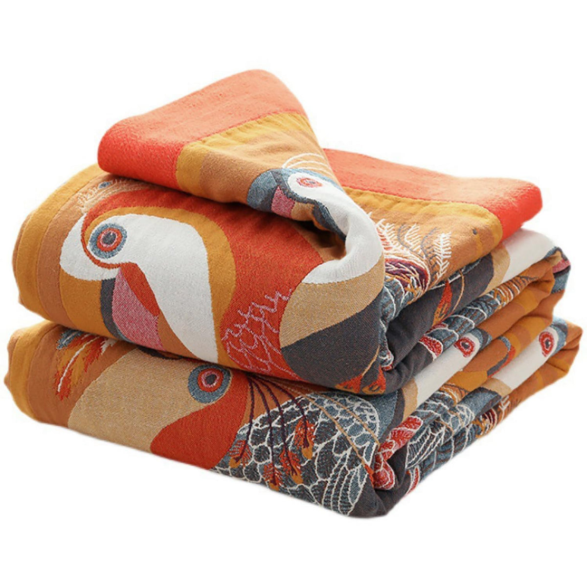 SANACYNA Cotton Muslin Throw Blanket for Adults 6-Layer Gauze Checkerboard