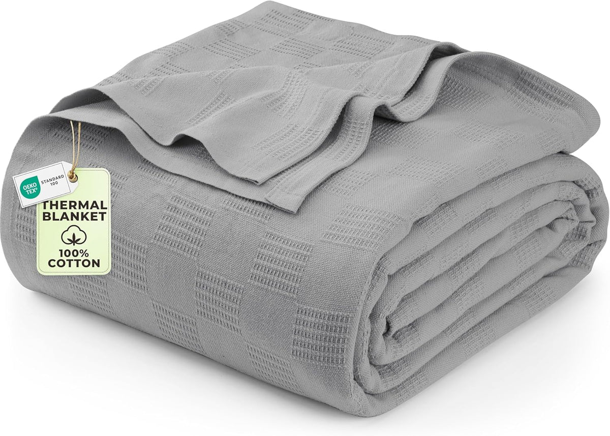 Utopia Bedding 100% Cotton Thermal Blanket Khaki Throw, 50x60 Inches