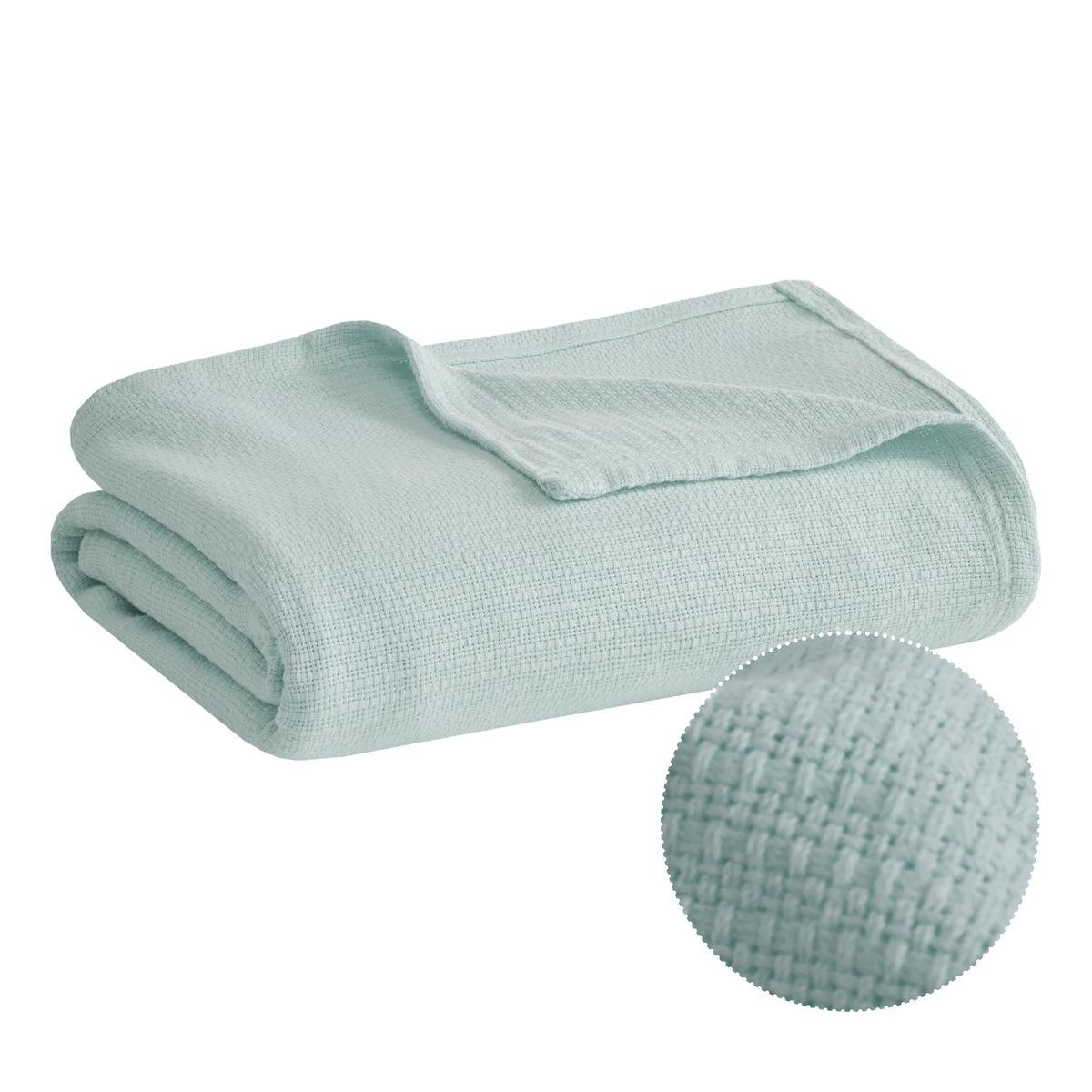 Madison Park 100% Cotton Breathable King Size Blanket for Bed, Blue