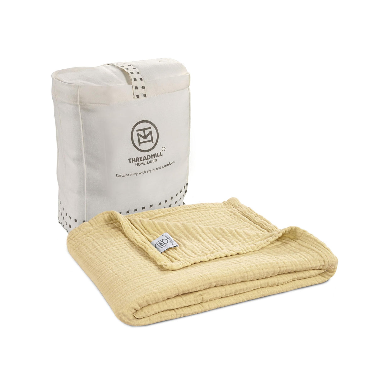 Threadmill Cotton King Blanket, Muslin, Beige, 100% Cotton Gauze Weave