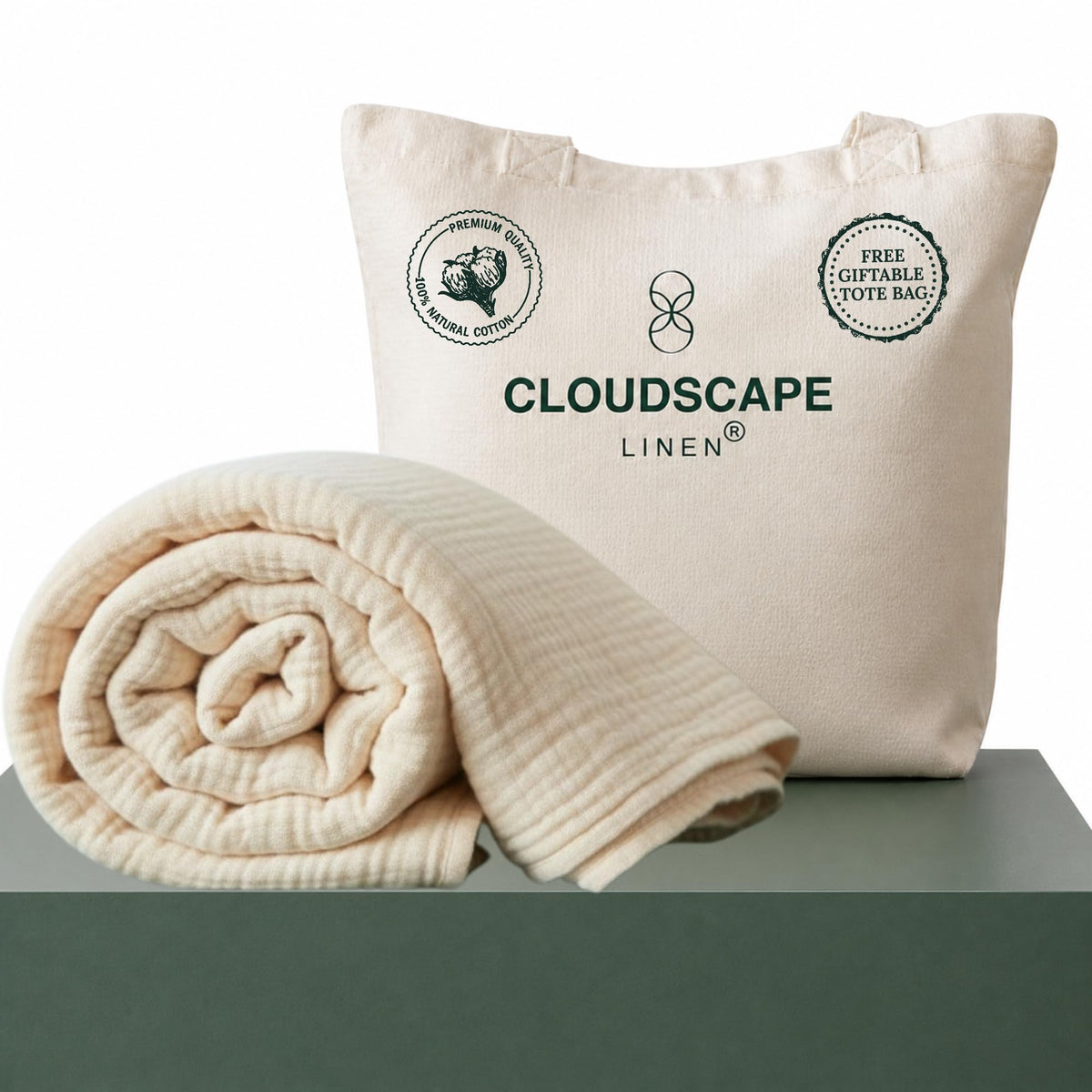 CLOUDSCAPE 4 Layer Muslin Blanket for Adults, 100% Cotton Blanket King Size, 92" x108'' Fits Up to Cal King, Ultra Soft Lightweight Bedding, Breathable Gauze Cotton Summer Blankets - Ensign Blue