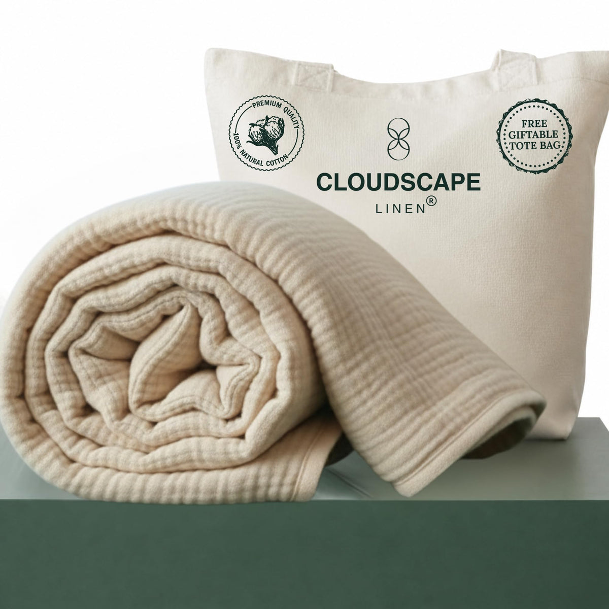 CLOUDSCAPE 4 Layer Muslin Blanket for Adults, 100% Cotton Blanket King Size, 92" x108'' Fits Up to Cal King, Ultra Soft Lightweight Bedding, Breathable Gauze Cotton Summer Blankets - Ensign Blue