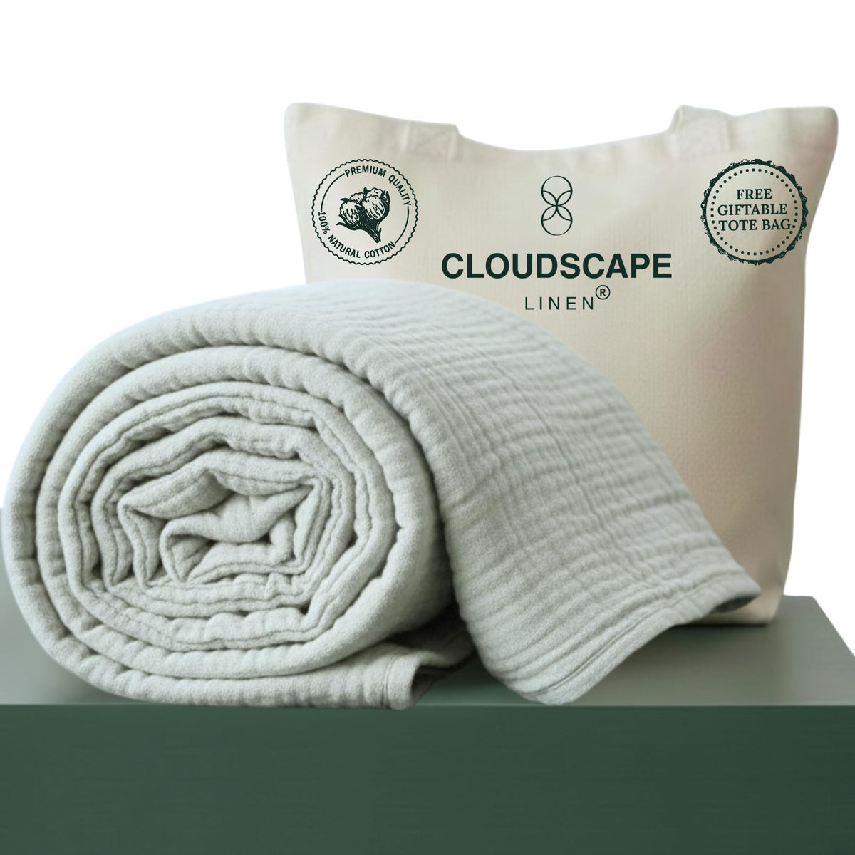 CLOUDSCAPE 4 Layer Muslin Blanket for Adults, 100% Cotton Blanket King Size, 92" x108'' Fits Up to Cal King, Ultra Soft Lightweight Bedding, Breathable Gauze Cotton Summer Blankets - Ensign Blue