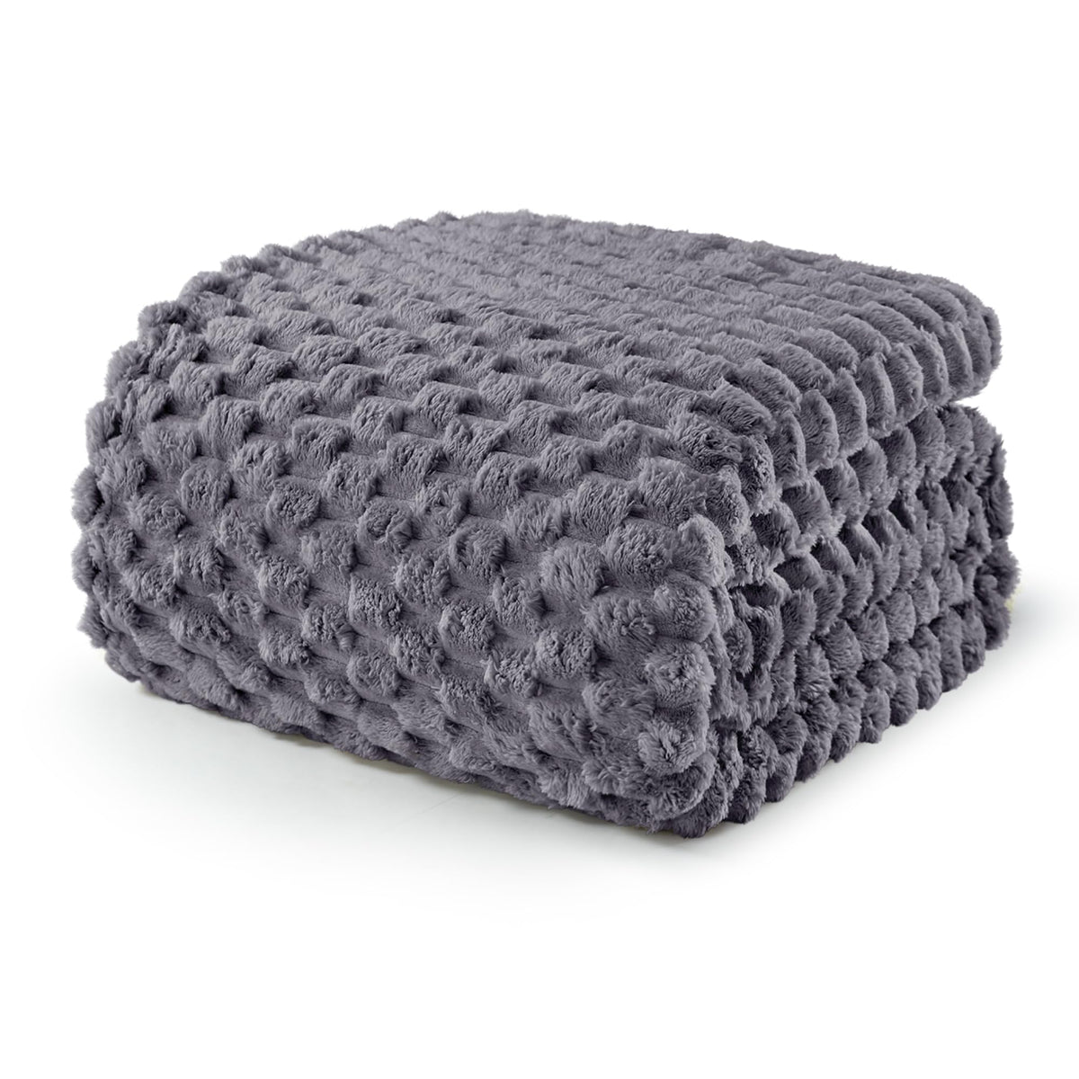 Exclusivo Mezcla Large 3D Fleece Throw Blanket for Couch, Ivory
