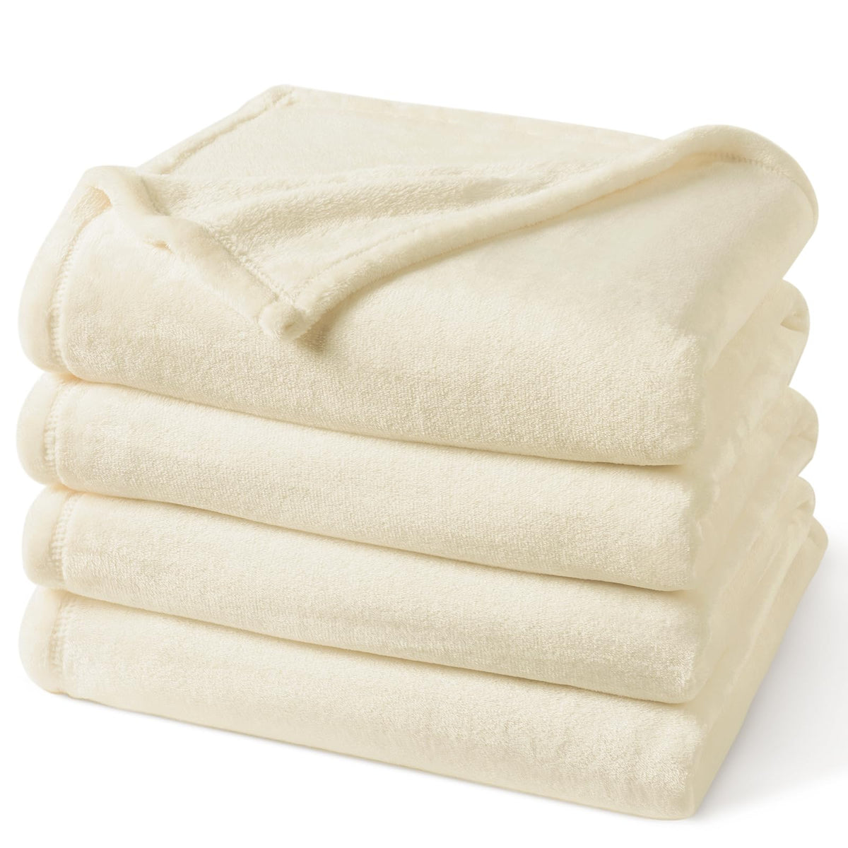 PHF Fleece Blanket Queen Size 90x90-300GSM Lightweight Airy Warmth, Khaki