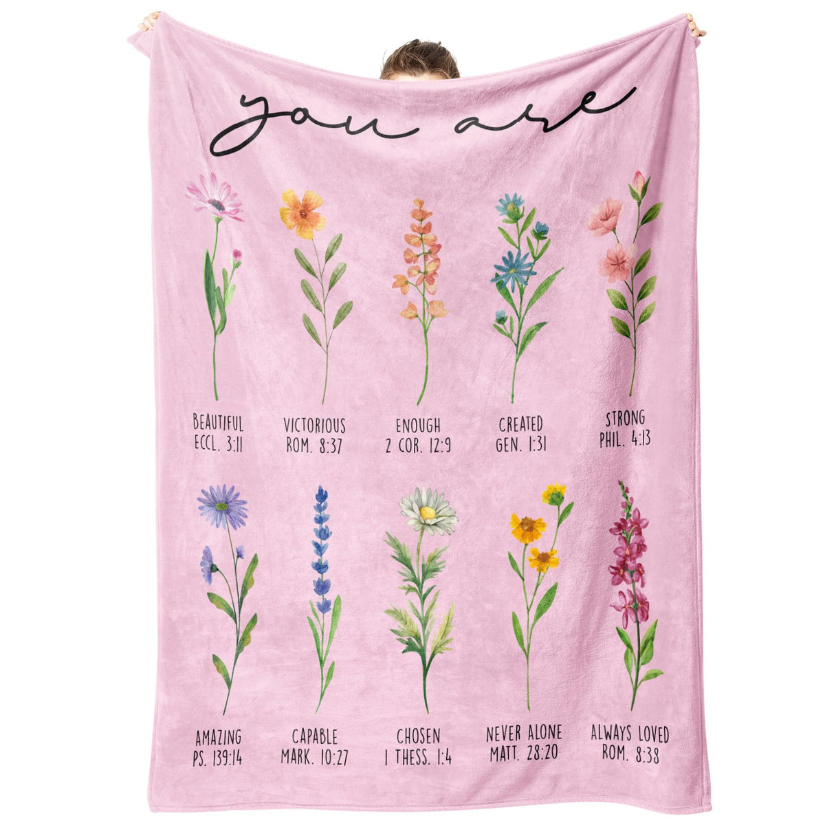 Christian Gifts for Women Birthday, Christian Blanket with Flowers