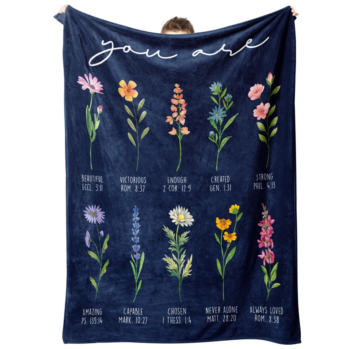 Christian Gifts for Women Birthday, Christian Blanket with Flowers