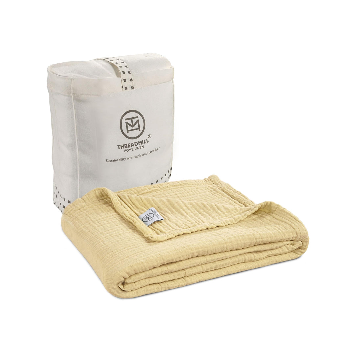 Threadmill Cotton King Blanket, Muslin, Beige, 100% Cotton Gauze Weave