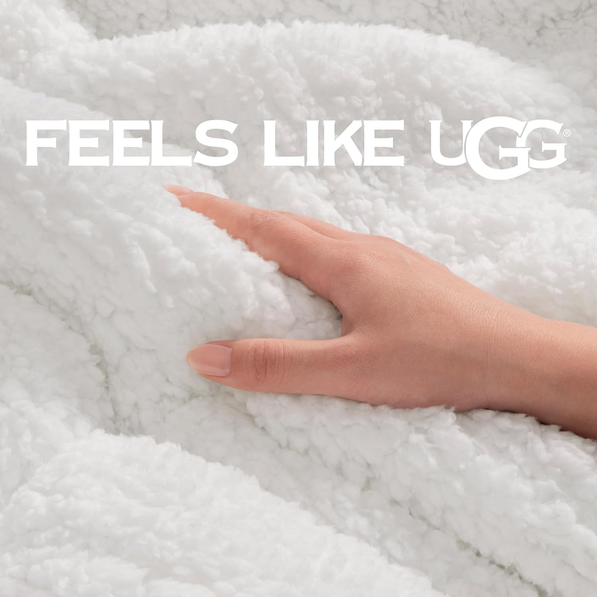 UGG Nita Throw Blanket for Couch, Plush Luxury Fleece, 50" x 70", White