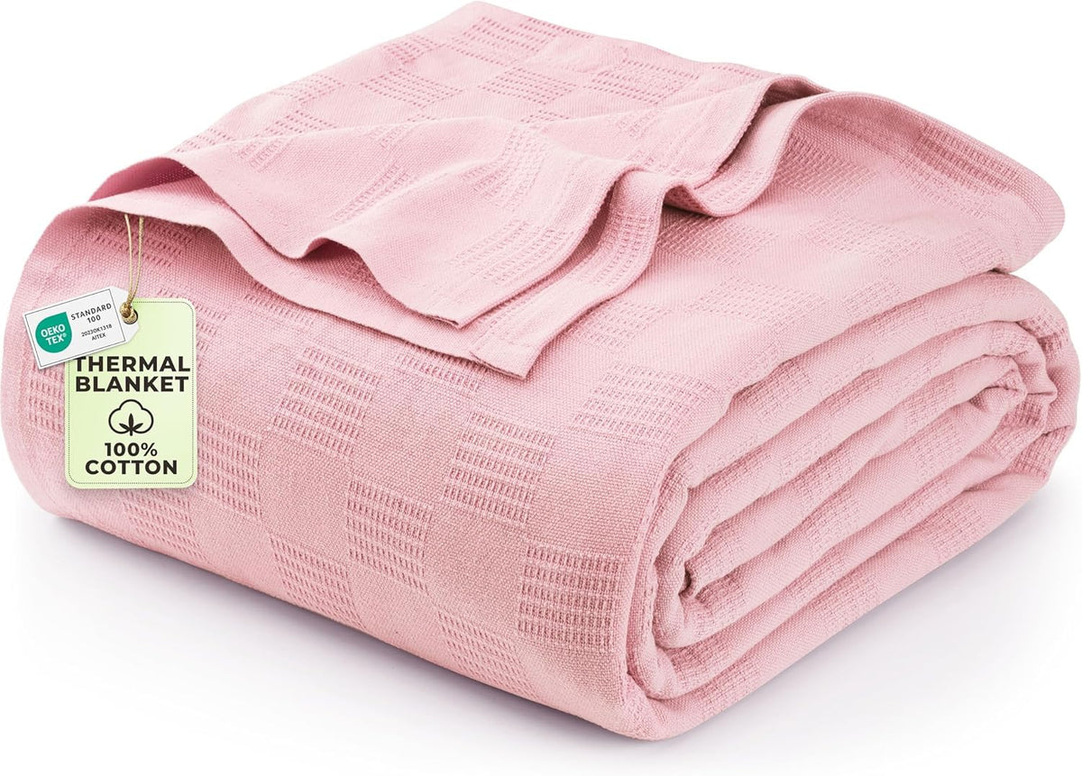 Utopia Bedding 100% Cotton Thermal Blanket Khaki Throw, 50x60 Inches