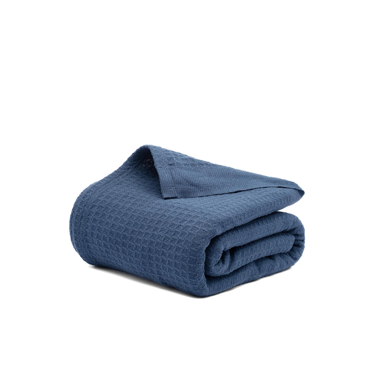 Salt Earth 106" x 92", King 100% Cotton Waffle Weave Blanket for Bed (Navy)