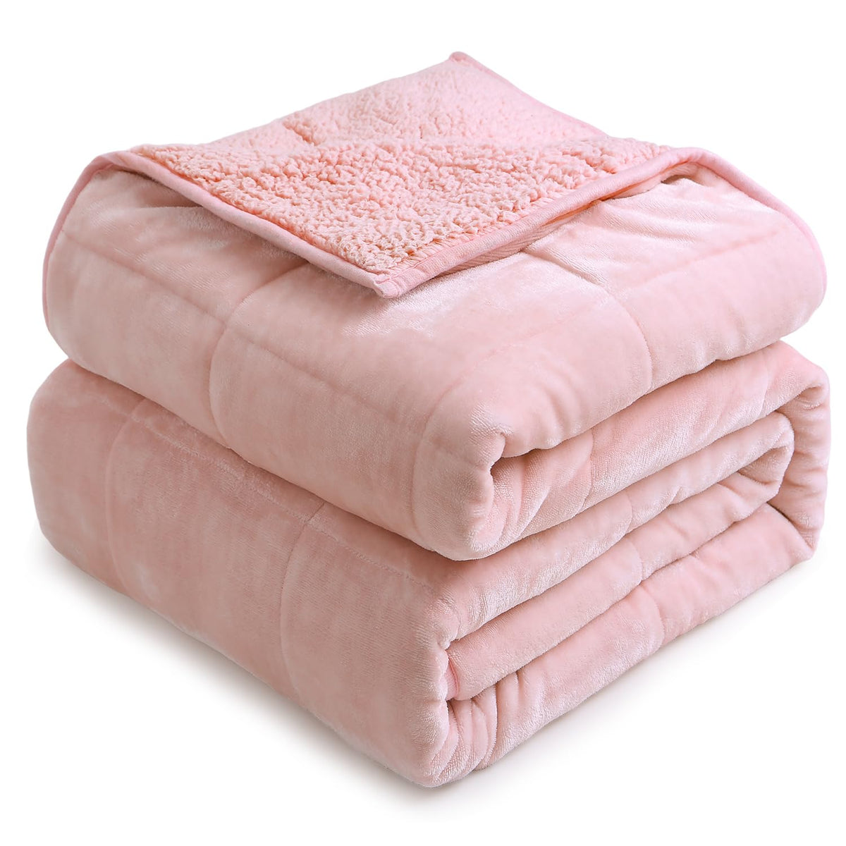 Cottonblue Pink Weighted Blanket Queen Size 15lbs for Adults 60x80in Soft