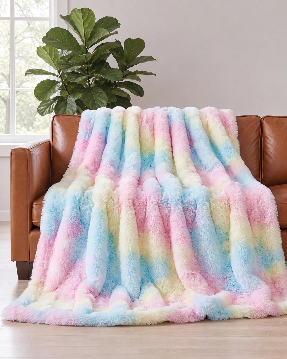 Faux Fur Throw Blanket - Throw Size Bubble Blanket - 50" x 60", Grey