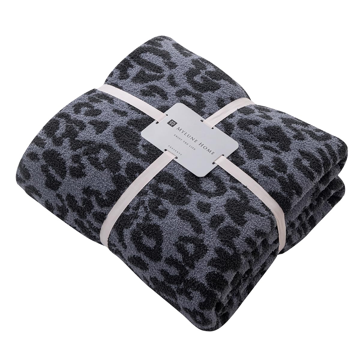 MH MYLUNE HOME Ultra Soft Leopard Throw Blanket Plush, Khaki, 50"x60"