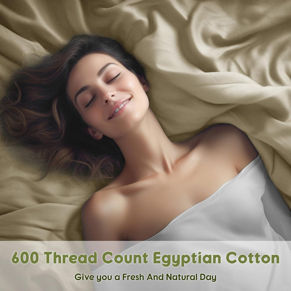 SONORO KATE 100% Egyptian Cotton Sheets King Size,600 Thread Count