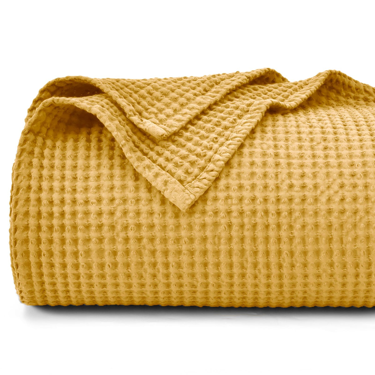 PHF 100% Cotton Waffle Blanket Lightweight Breathable, Queen Linen/Stone
