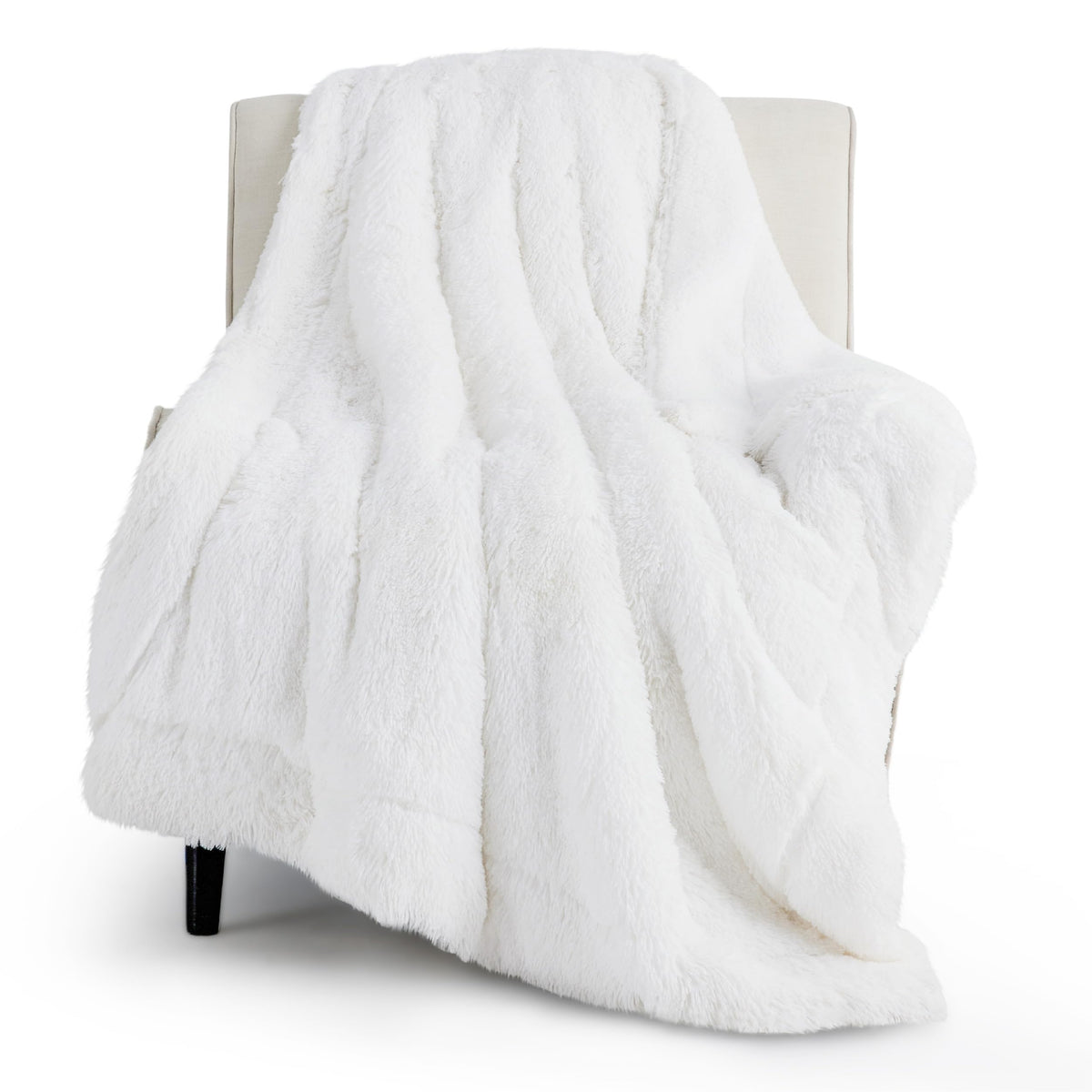 Bedsure Faux Fur Fluffy Fleece Sherpa Blanket Couch Throw Grey 50"x60"