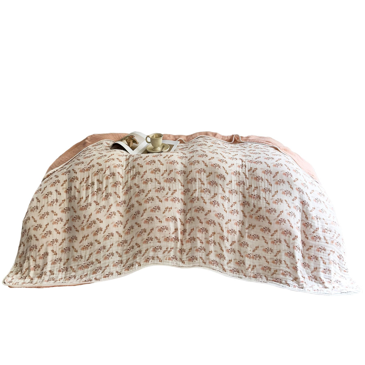 SANACYNA Cotton Muslin Throw Blanket for Adults 6-Layer Gauze Checkerboard