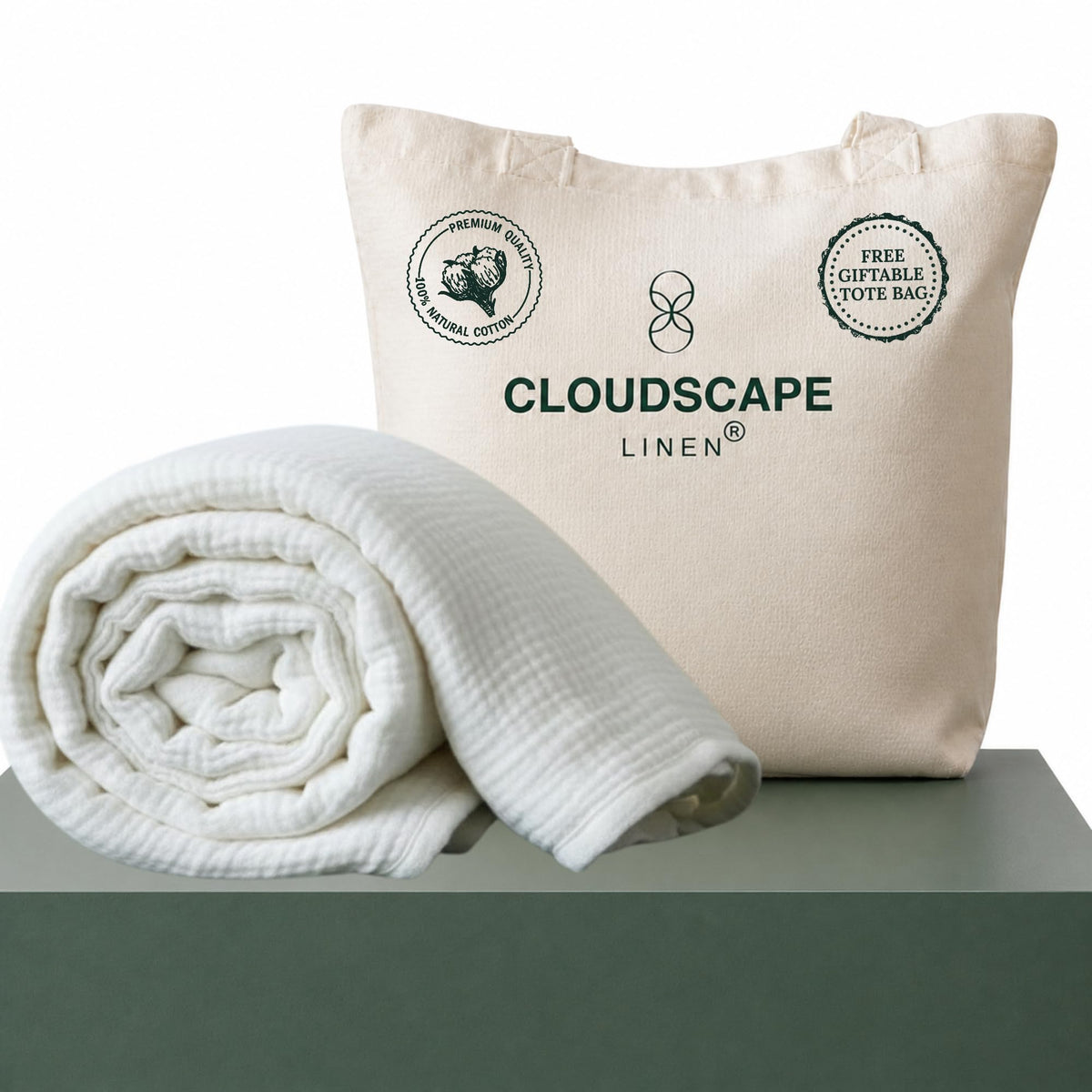 CLOUDSCAPE 4 Layer Muslin Blanket for Adults, 100% Cotton Blanket King Size, 92" x108'' Fits Up to Cal King, Ultra Soft Lightweight Bedding, Breathable Gauze Cotton Summer Blankets - Ensign Blue