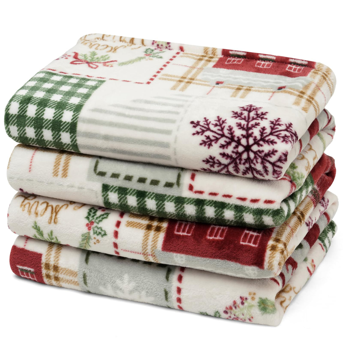 PHF Fleece Blanket Queen Size 90x90-300GSM Lightweight Airy Warmth, Khaki