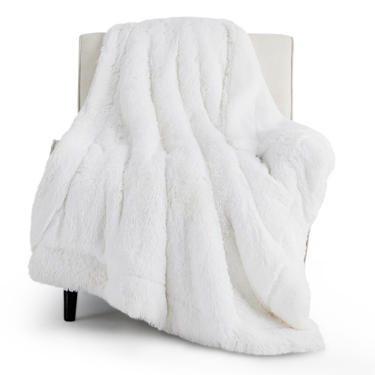 Bedsure Faux Fur Fluffy Fleece Sherpa Blanket Couch Throw Grey 50"x60"