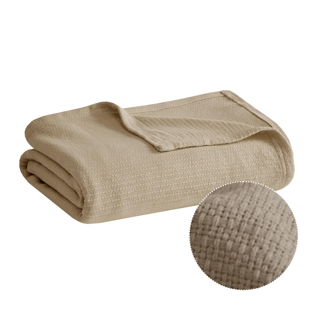 Madison Park 100% Cotton Breathable King Size Blanket for Bed, Blue