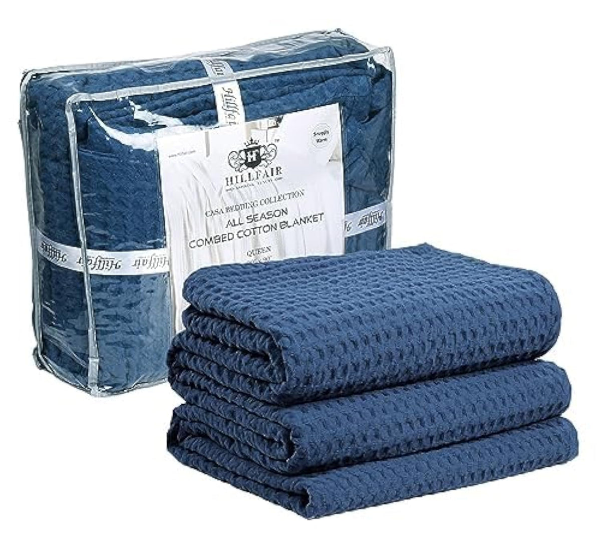 HILLFAIR 100% Combed Cotton Blanket– Twin Size Bed Blankets– Warm Soft All Season Breathable Lightweight Summer Blankets– Waffle Weave Home Decor Bed Blanket- Khaki Twin Bed Cotton Blankets/Bedcovers
