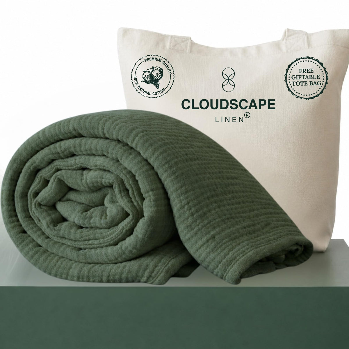 CLOUDSCAPE 4 Layer Muslin Blanket for Adults, 100% Cotton Blanket King Size, 92" x108'' Fits Up to Cal King, Ultra Soft Lightweight Bedding, Breathable Gauze Cotton Summer Blankets - Ensign Blue