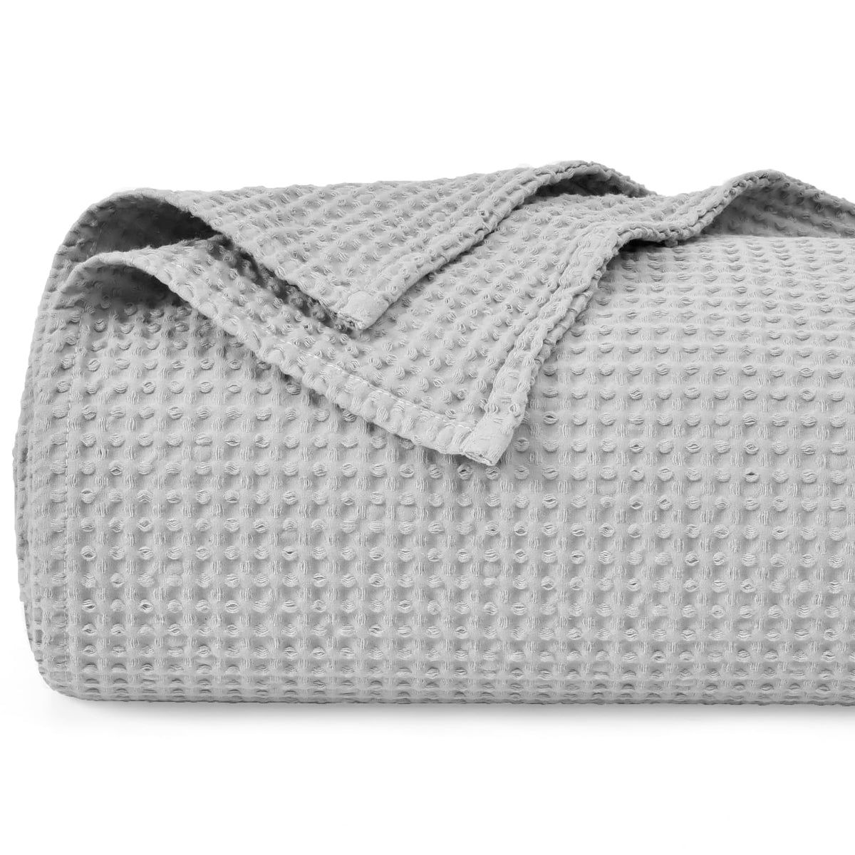 PHF 100% Cotton Waffle Blanket Lightweight Breathable, Queen Linen/Stone