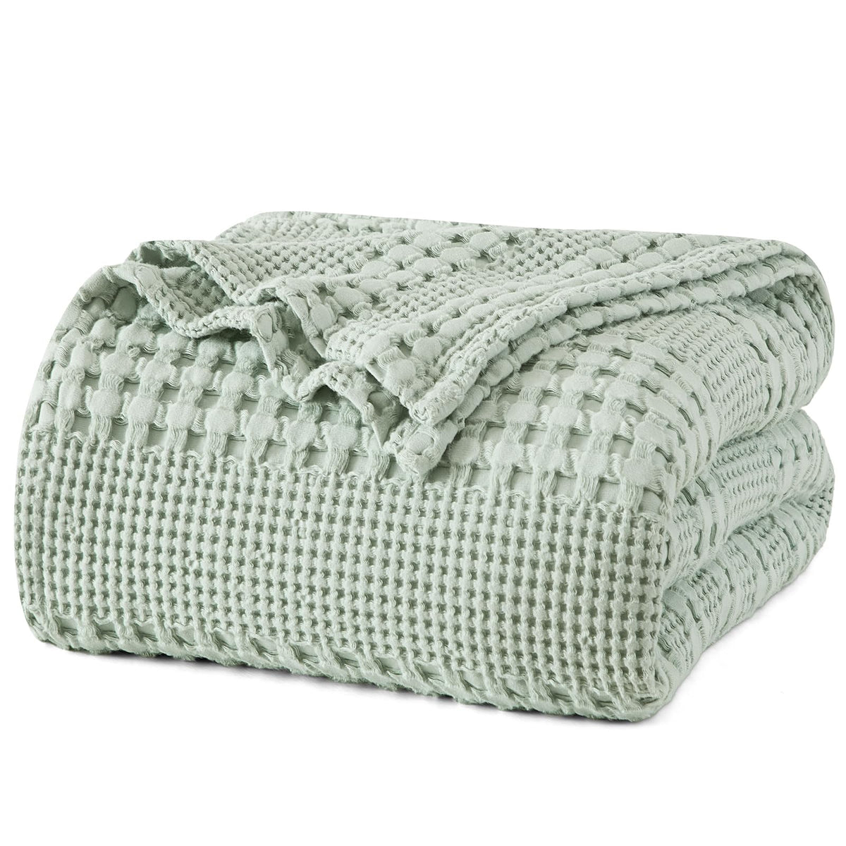 PHF Lightweight 100% Cotton Waffle Throw Blanket for Couch, Light Taupe