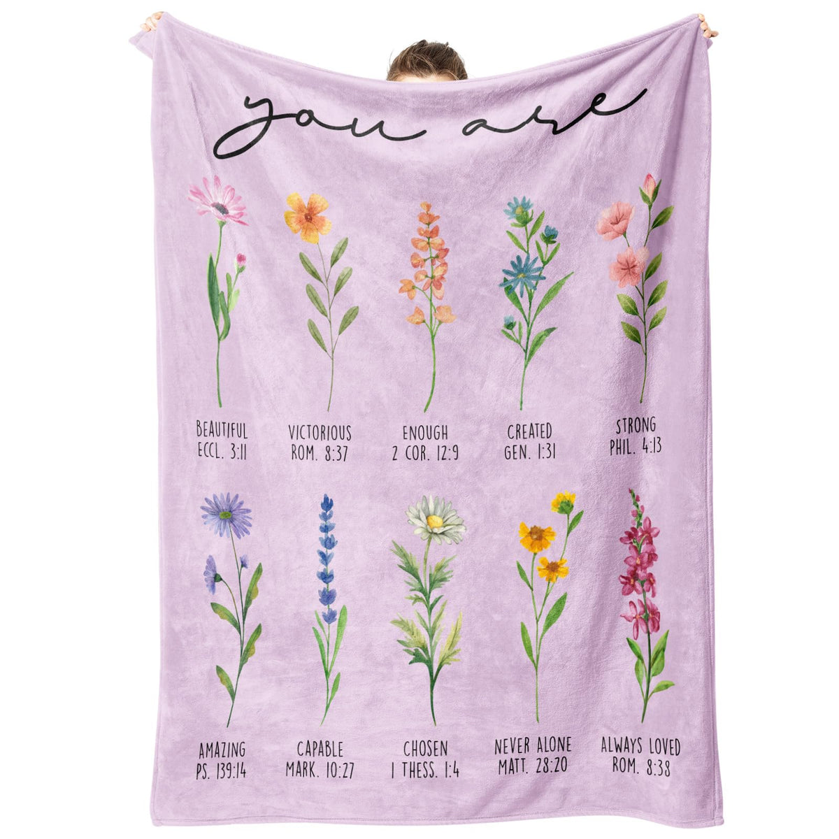 Christian Gifts for Women Birthday, Christian Blanket with Flowers