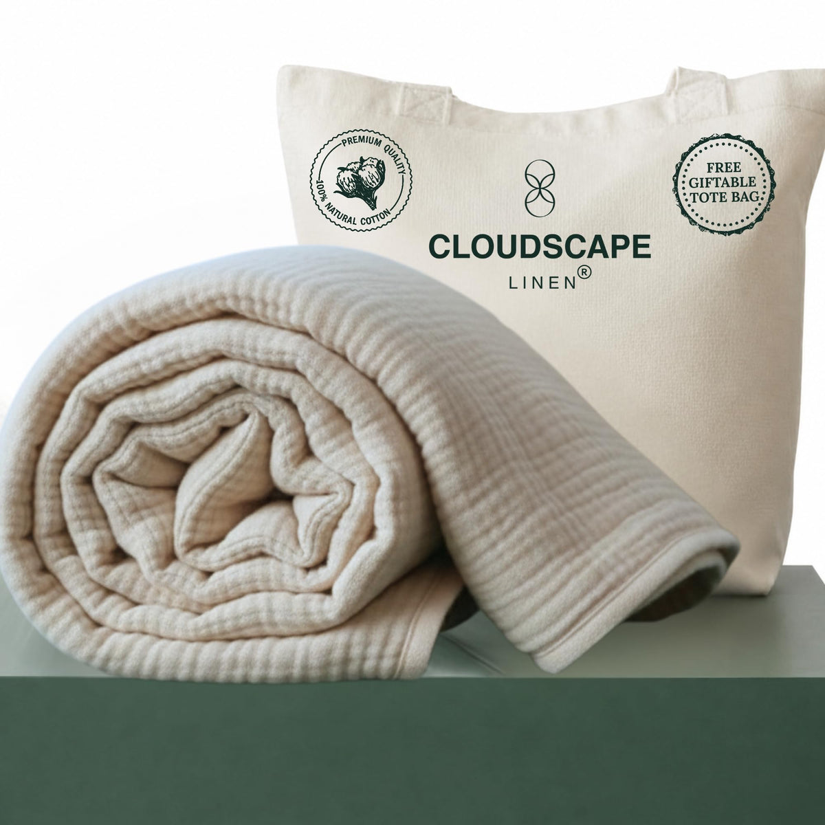 CLOUDSCAPE 4 Layer Muslin Blanket for Adults, 100% Cotton Blanket King Size, 92" x108'' Fits Up to Cal King, Ultra Soft Lightweight Bedding, Breathable Gauze Cotton Summer Blankets - Ensign Blue