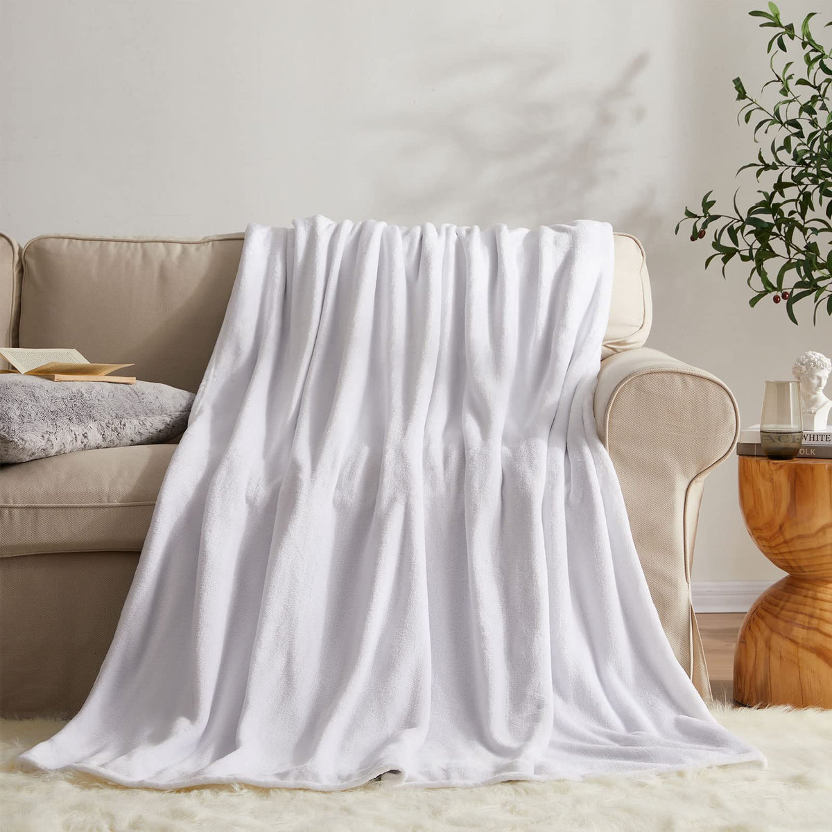 KMUSET Fleece Blanket Throw Size Dark Grey Lightweight Super Soft Cozy Fuzzy Bed Blankets Microfiber Factory Shop