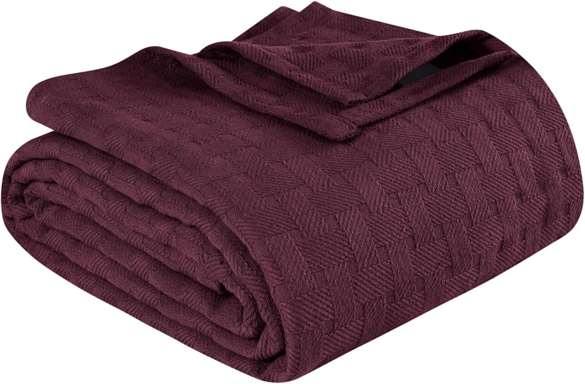 SUPERIOR Cotton Blanket Breathable All Season Comfy Bedding, King, Taupe
