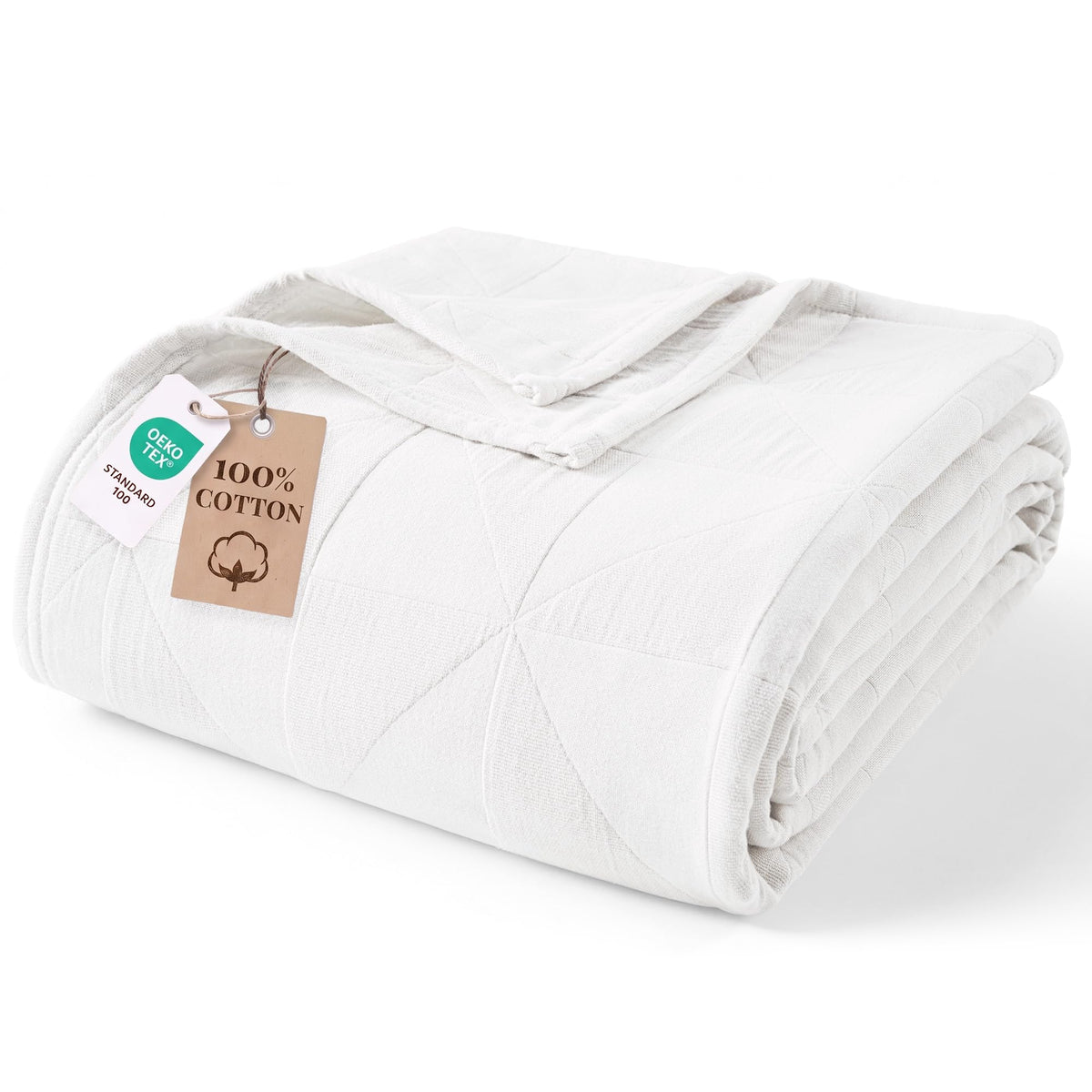 Exclusivo Mezcla 4-Layer 100% Cotton Muslin Queen Size Blanket, Khaki