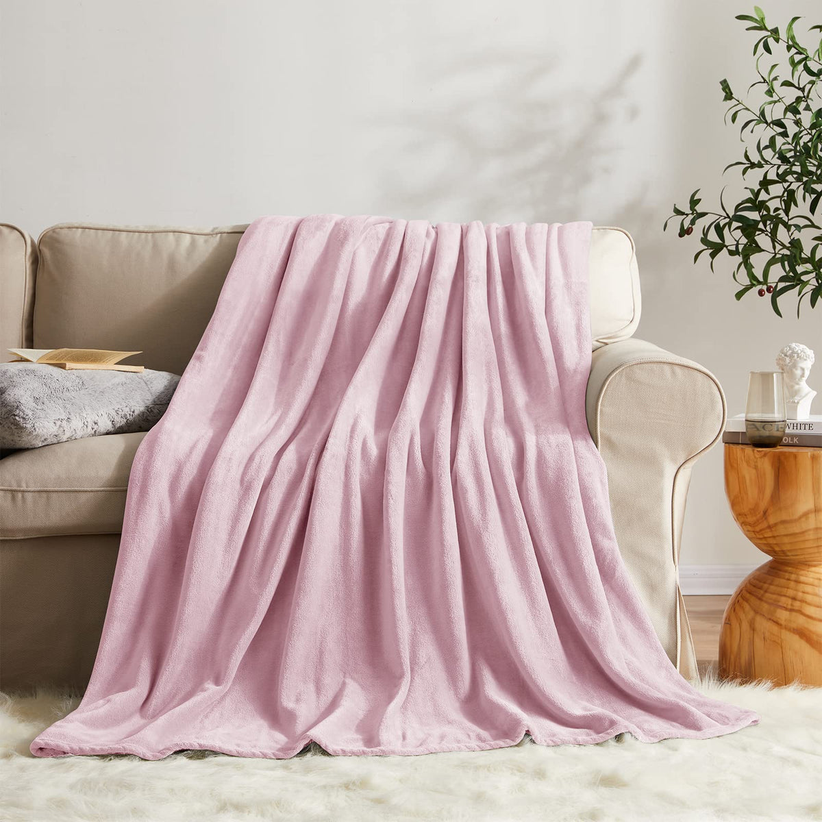 KMUSET Fleece Blanket Throw Size Dark Grey Lightweight Super Soft Cozy Fuzzy Bed Blankets Microfiber Factory Shop