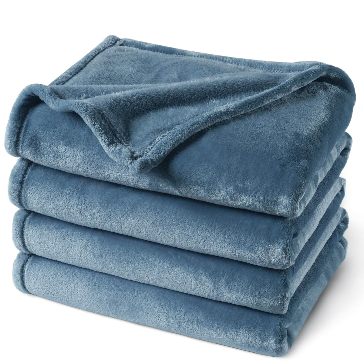 PHF Fleece Blanket Queen Size 90x90-300GSM Lightweight Airy Warmth, Khaki