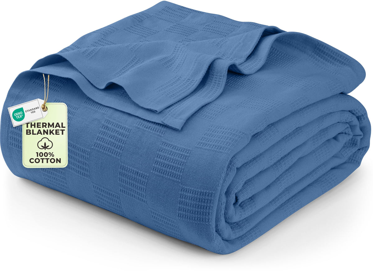 Utopia Bedding 100% Cotton Thermal Blanket Khaki Throw, 50x60 Inches