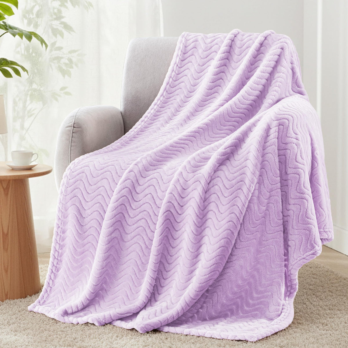 Exclusivo Mezcla Large Fleece Throw Blanket for Couch, Sofa, Celadon