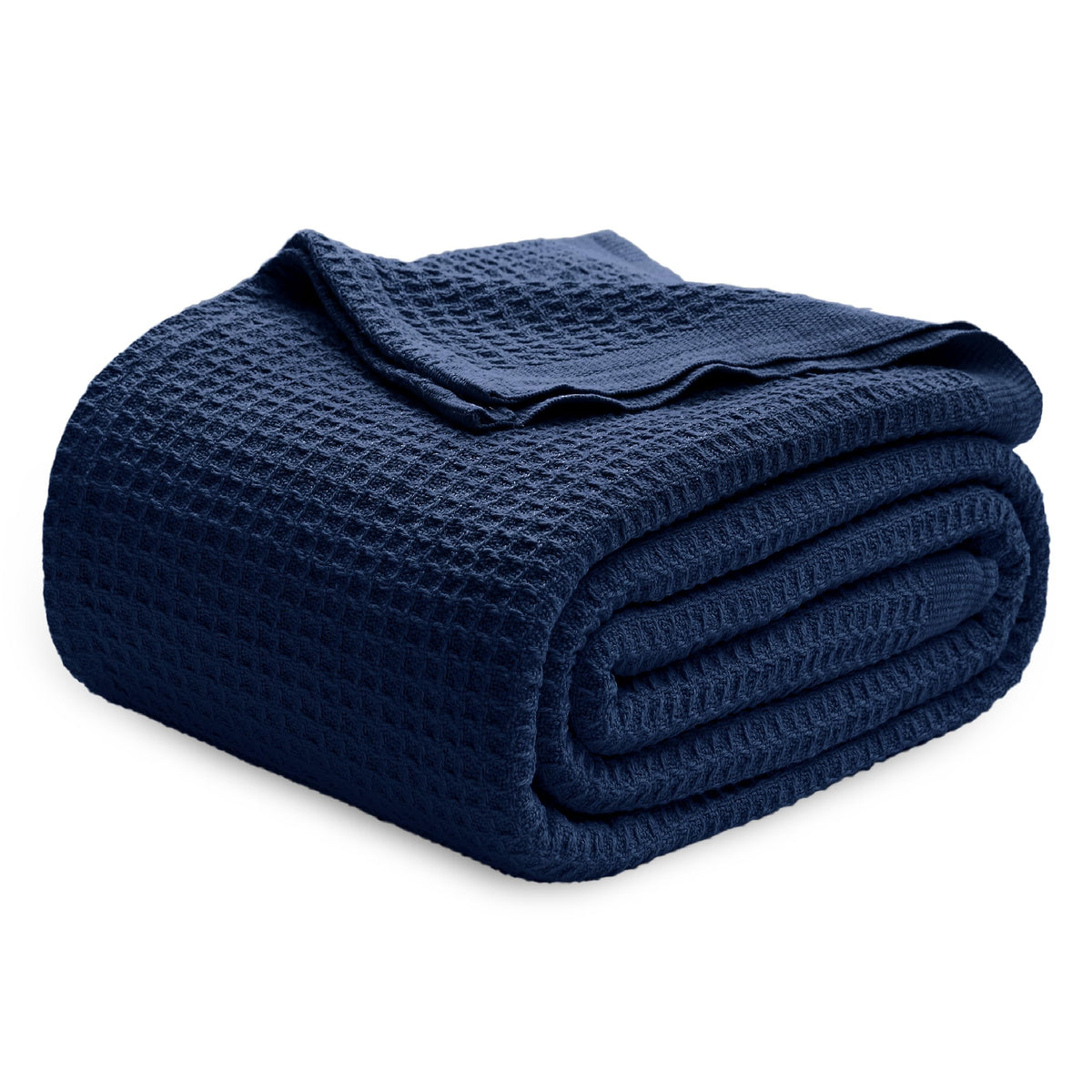 Bedsure 100% Cotton Throw Blanket for Couch, Waffle Weave, White, 50"x70"