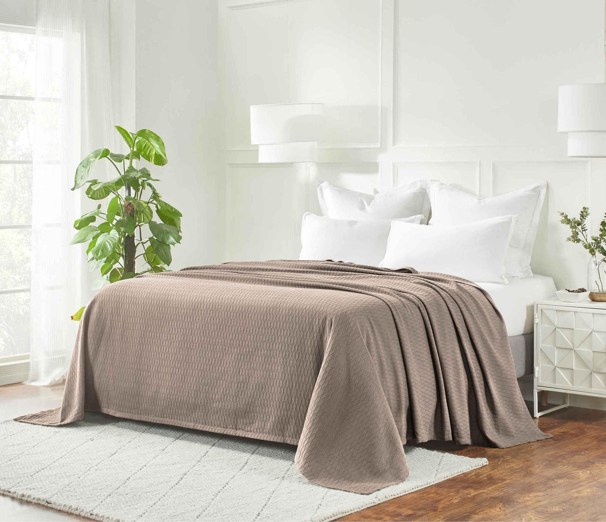 SUPERIOR Cotton Blanket, Lightweight, Breathable Bedding, King, Aqua
