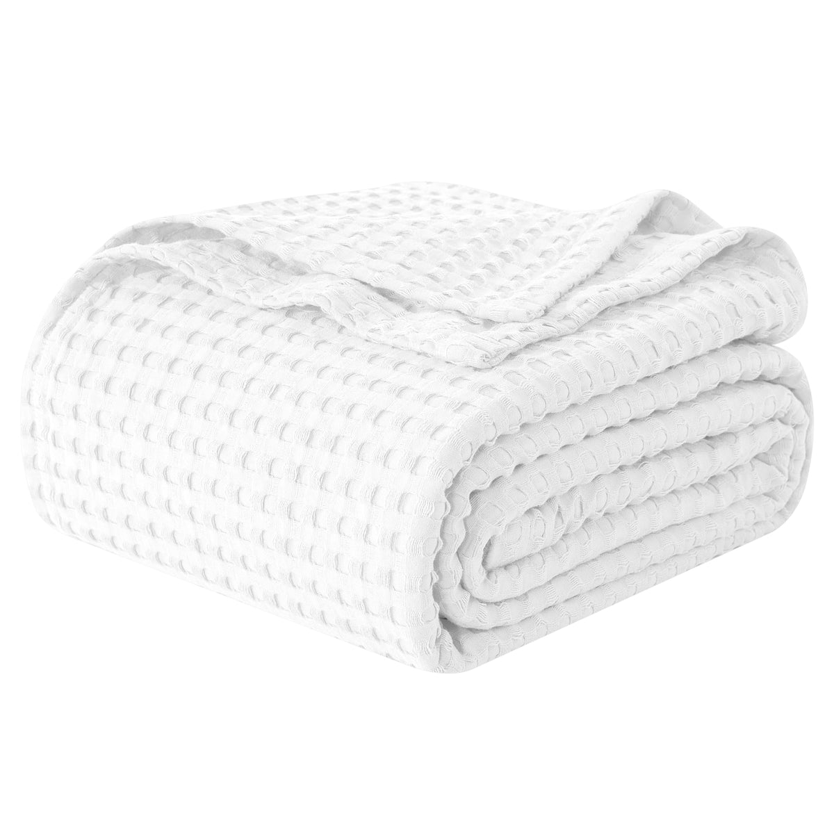 Elegant Comfort Premium 100% Cotton Waffle Blanket - Lightweight Breathable Waffle Weave Bed Blanket - Soft and Warm All Season Blanket for Couch, Sofa and Bed, King Size 90x108 Inches, Linen