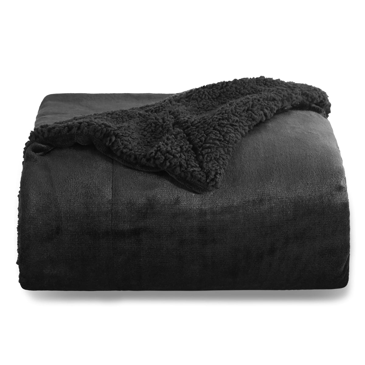 Bedsure GentleSoft Sherpa Fleece Throw Blanket for Couch, Non-Heated, Thick & Warm Cozy Comfort Blanket for Winter Fall, Soft Fuzzy Plush Throw Gifts for Women and Men, Grey, 50x60 Inches