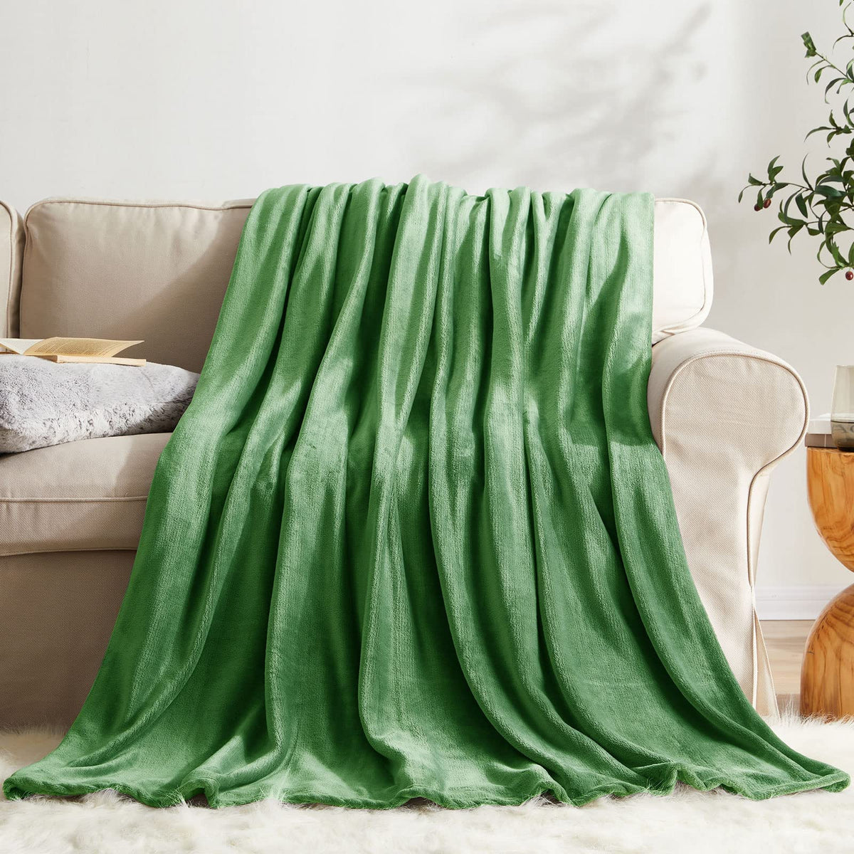 KMUSET Fleece Blanket Throw Size Dark Grey Lightweight Super Soft Cozy Fuzzy Bed Blankets Microfiber Factory Shop