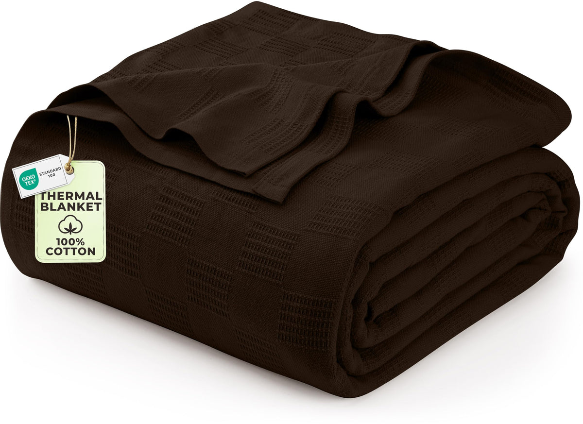 Utopia Bedding 100% Cotton Thermal Blanket Khaki Throw, 50x60 Inches