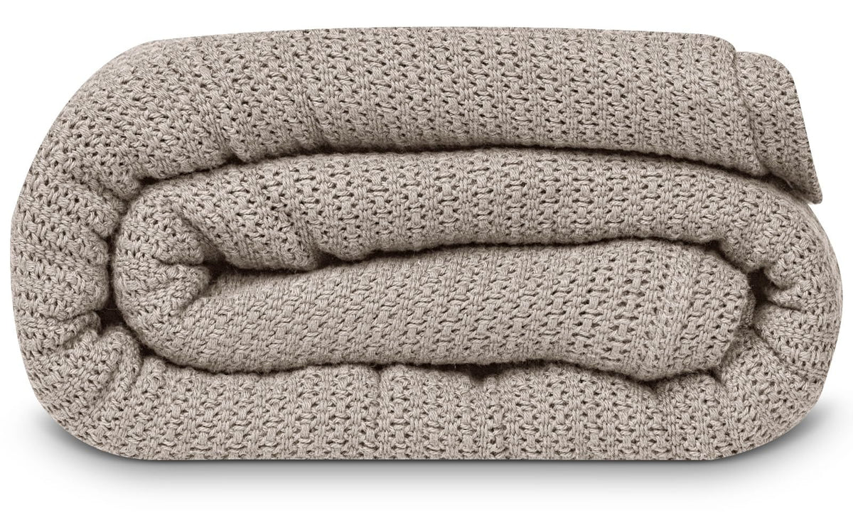 Linteum 100% Cotton Open-Cell Leno Weave Blanket — Breathable All Season — Queen 90x90 — Rose