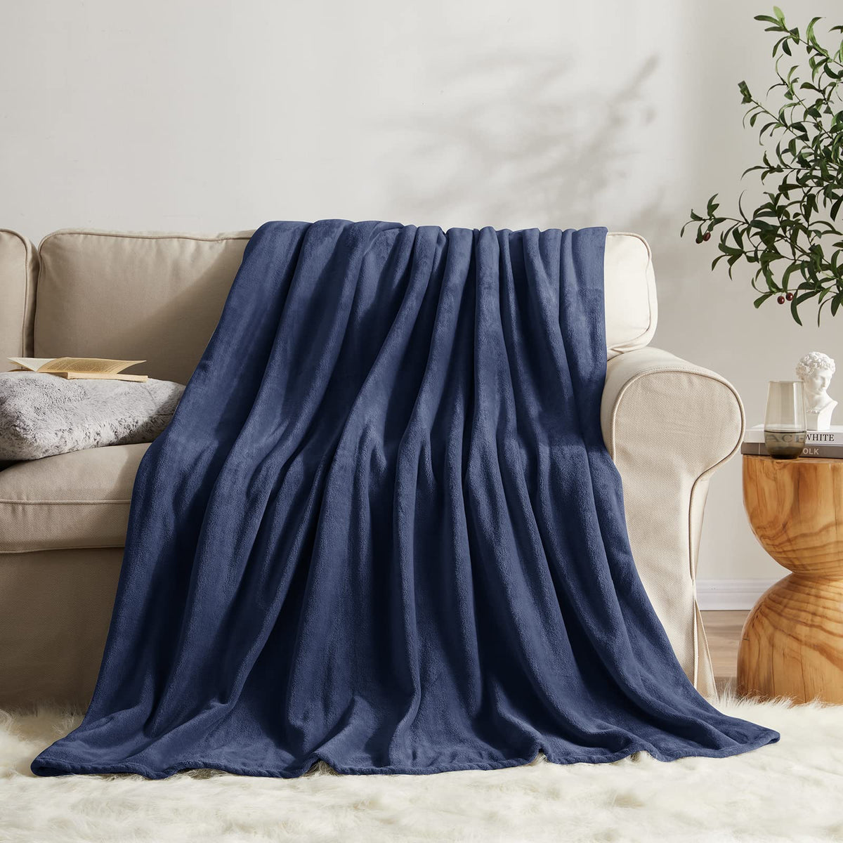 KMUSET Fleece Blanket Throw Size Dark Grey Lightweight Super Soft Cozy Fuzzy Bed Blankets Microfiber Factory Shop