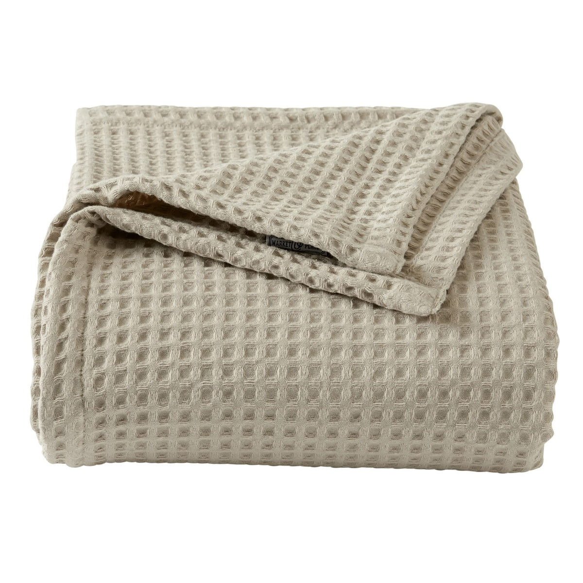 100% Cotton Waffle Weave Bed Blanket | Soft, Breathable, and Lightweight Blanket for All-Season | Perfect for Layering | Brielle Collection (Full/Queen, Linen)
